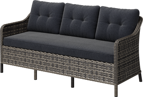 Набор садовой мебели для обеда Cezar KJ-Z2115B искусственный ротанг бежевый: диван, стол, 2 пуфа, 2 кресла с подушками