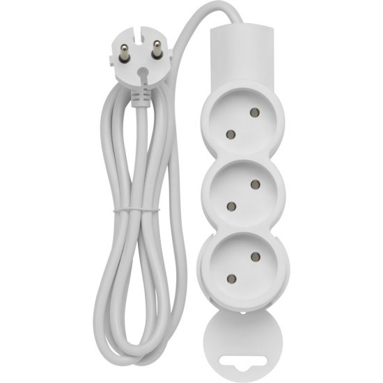 Удлинитель Düwi 3 розетки 1,5 м ПВС 2х0,75 кв.мм 10 А 2,2 кВт белый (32001 4)