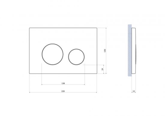Клавиша смыва Cersanit Twins 63526 пластик цвет белый