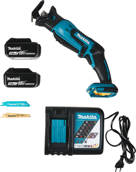 Пила сабельная аккумуляторная Makita DJR185RFE, 18 В Li-Ion 2x3 Ач