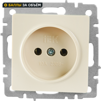 Розетка встраиваемая IEK Brite РС10-1-0-БрКр без заземления цвет бежевый