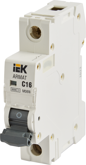 Автоматический выключатель IEK Armat M06N 1P C16 А 6 кА