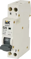 Дифференциальный автомат IEK Armat АВДТ B06S 1P C25 А 30 мА 6 кА AC AR-B06S-1N-C25C030