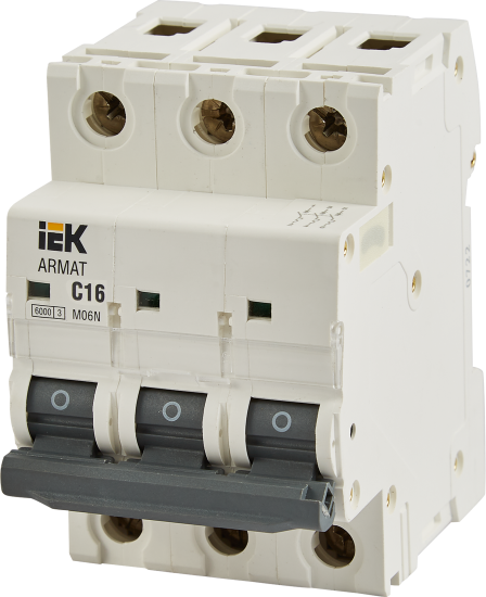 Автоматический выключатель IEK Armat M06N 3P C16 А 6 кА