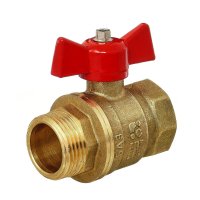 Кран шаровой латунный БАЗ Standart 1/2 ВР(г) х 1/2 НР(ш) проходной бабочка прямой (БАЗ.А31.1.15.40)