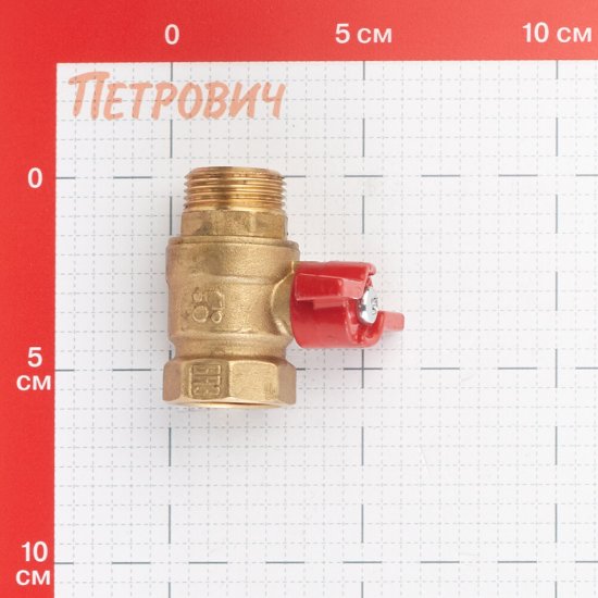 Кран шаровой латунный БАЗ Standart 3/4 ВР(г) х 3/4 НР(ш) проходной бабочка прямой (БАЗ.А31.1.20.40)