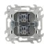 Розетка компьютерная Simon 24 Harmonie встраиваемая графит 2хRJ45 (2450593-038)