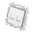 Розетка компьютерная Simon 24 Harmonie встраиваемая алюминий 2хRJ45 (2450593-033)