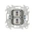 Розетка компьютерная Simon 24 Harmonie встраиваемая алюминий 2хRJ45 (2450593-033)