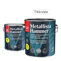 Краска по ржавчине Tikkivala Metallista Hammer молотковая База HC цвет серебристый глянцевая 2.3 л