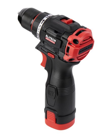 Дрель-шуруповерт аккумуляторная бесщеточная Elitech HD CD 16L2, 16 В Li-ion 2x2 Ач
