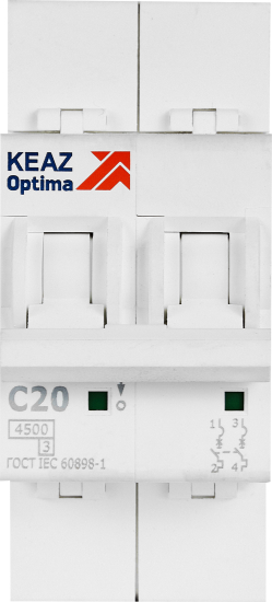 Автоматический выключатель КЭАЗ Opti Din BM63 2P C20 А 4.5 кА