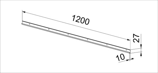 Рельс несущий НСХ 120 см сталь цвет белый