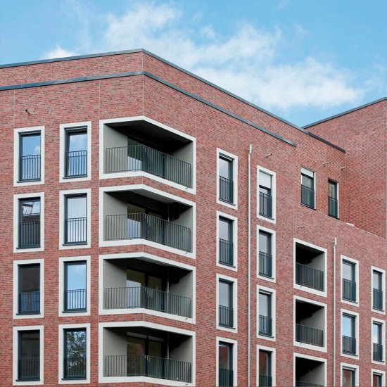 Клинкерная плитка для фасада Roben Westerwald Bunt carbon (24 шт.= 0,5 кв.м с учетом шва) красная с углем 240х71х14 мм