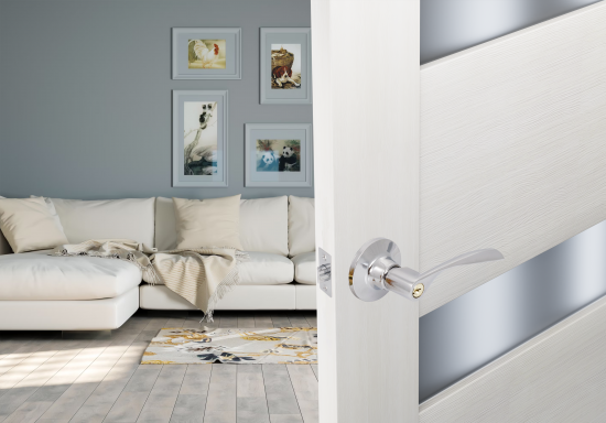 Ручка-защелка фиксатор с ключом цвет хром