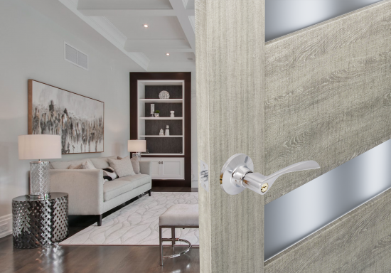 Ручка-защелка фиксатор с ключом цвет хром