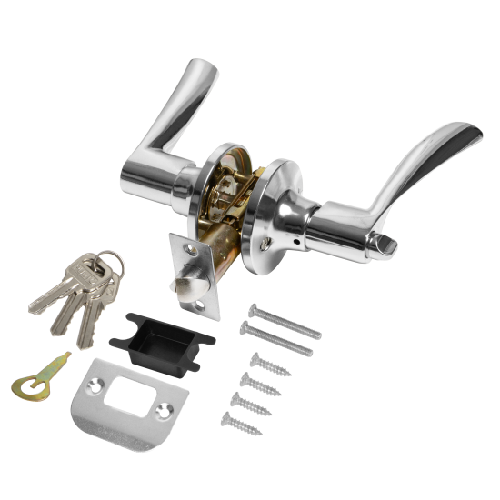 Ручка-защелка фиксатор с ключом цвет хром