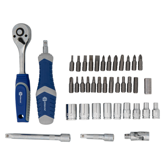 Набор торцевых головок ударных Кобальт 915-083 1/4 дюйма, 39 шт.