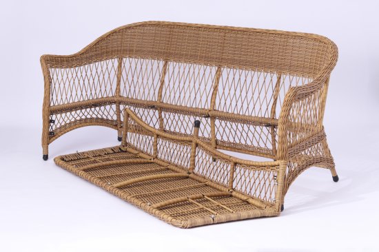 Набор садовой мебели «Madina» искусственный ротанг желтый диван стол и 2 кресла