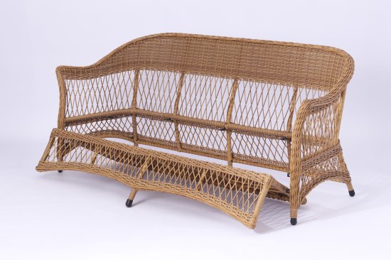 Набор садовой мебели «Madina» искусственный ротанг желтый диван стол и 2 кресла