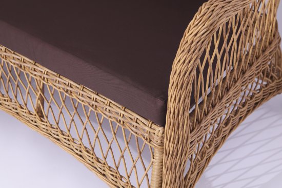 Набор садовой мебели «Madina» искусственный ротанг желтый диван стол и 2 кресла