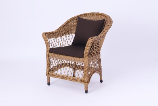 Набор садовой мебели «Madina» искусственный ротанг желтый диван стол и 2 кресла