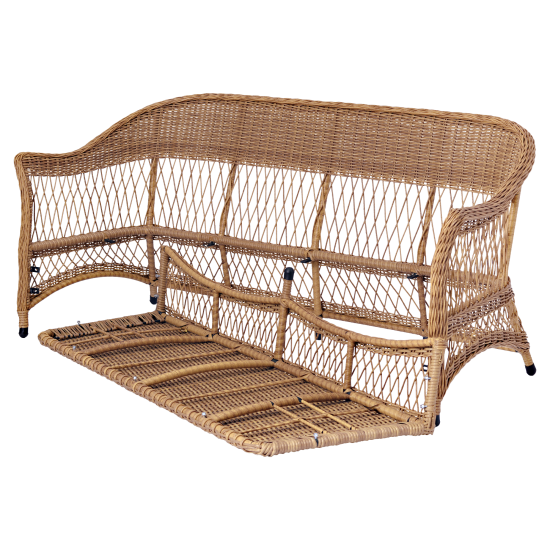 Набор садовой мебели для обеда с подушками Madina искусственный ротанг желтый диван стол и 2 кресла