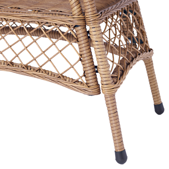 Набор садовой мебели для обеда с подушками Madina искусственный ротанг желтый диван стол и 2 кресла