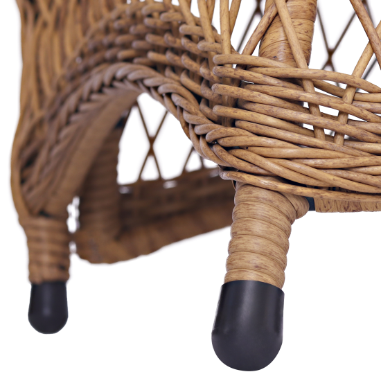 Набор садовой мебели для обеда с подушками Madina искусственный ротанг желтый диван стол и 2 кресла