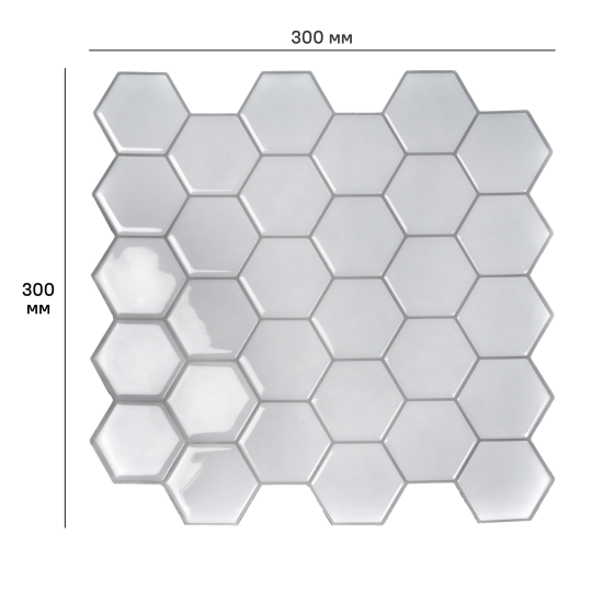 Комплект стеновых панелей ПВХ Соты белый 300x300x1.5 мм 0.465 м² 5 шт.