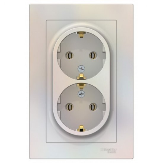 Розетка Systeme Electric AtlasDesign встраиваемая жемчуг (ATN000424)