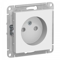 Розетка Systeme Electric AtlasDesign встраиваемая белая со шторками (ATN000149)