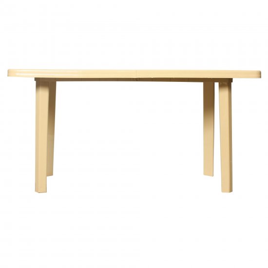 Стол садовый прямоугольный 140x80x71 см пластик бежевый