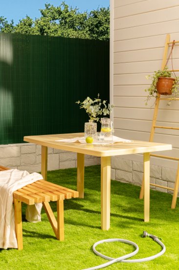 Стол садовый прямоугольный 140x80x71 см пластик бежевый