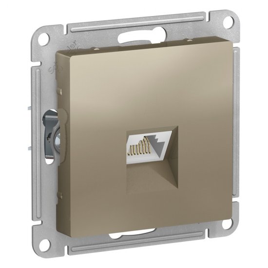 Розетка компьютерная Systeme Electric AtlasDesign встраиваемая шампань RJ45 (ATN000583)
