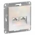 Розетка компьютерная Systeme Electric AtlasDesign встраиваемая жемчуг 2хRJ45 (ATN000485)