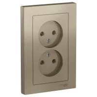 Розетка Systeme Electric AtlasDesign встраиваемая шампань (ATN000520)