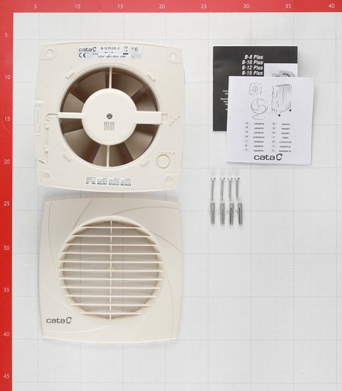 Вентилятор осевой Cata B-12 Plus 170х170 мм d120 мм слоновая кость