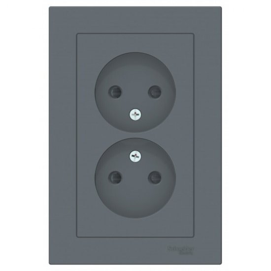Розетка Systeme Electric AtlasDesign встраиваемая грифель со шторками (ATN000722)