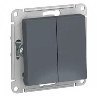Переключатель Systeme Electric AtlasDesign двухклавишный встраиваемый грифель (ATN000765)