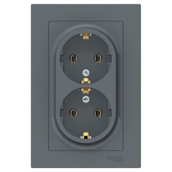 Розетка Systeme Electric AtlasDesign встраиваемая грифель (ATN000724)
