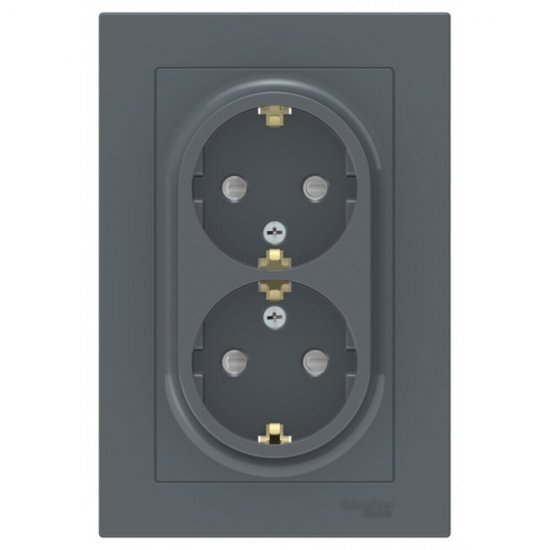 Розетка Systeme Electric AtlasDesign встраиваемая грифель со шторками (ATN000726)