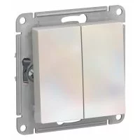 Переключатель Systeme Electric AtlasDesign двухклавишный встраиваемый жемчуг (ATN000465)