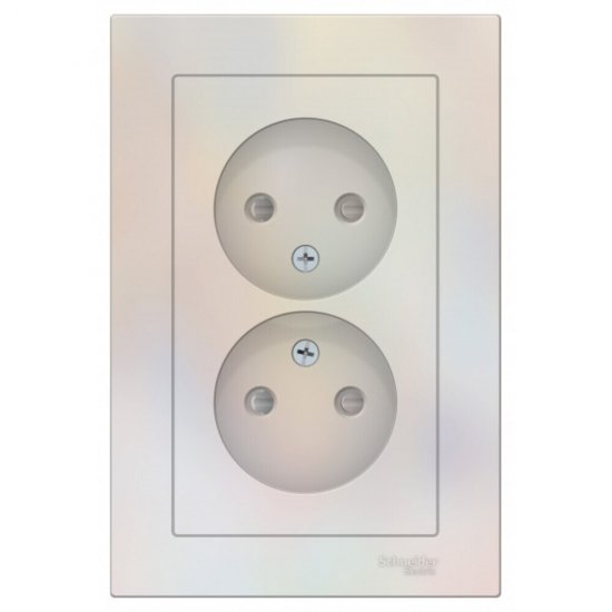 Розетка Systeme Electric AtlasDesign встраиваемая жемчуг со шторками (ATN000422)