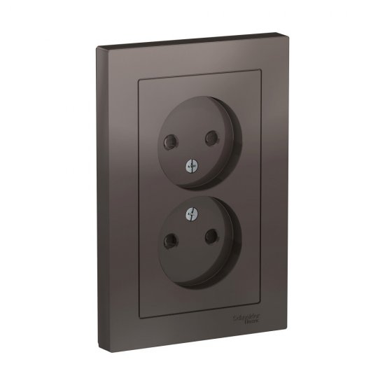 Розетка Systeme Electric AtlasDesign встраиваемая мокко со шторками (ATN000622)