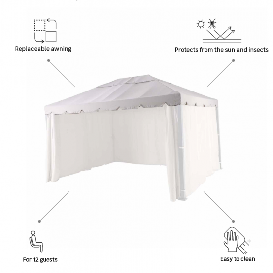 Павильон Naterial Ysis 300x280x400 см серый