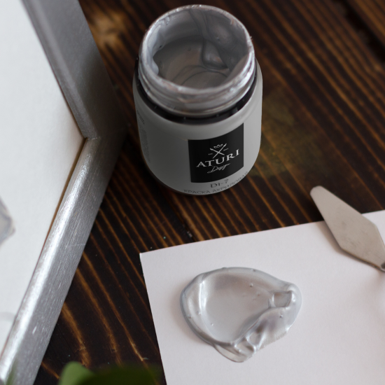 Краска акриловая Aturi Design цвет серебро 60 г