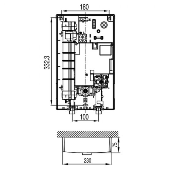 Водонагреватель проточный Royal Thermo NPX 8 Multiflow электрический 8,8 кВт вертикальный