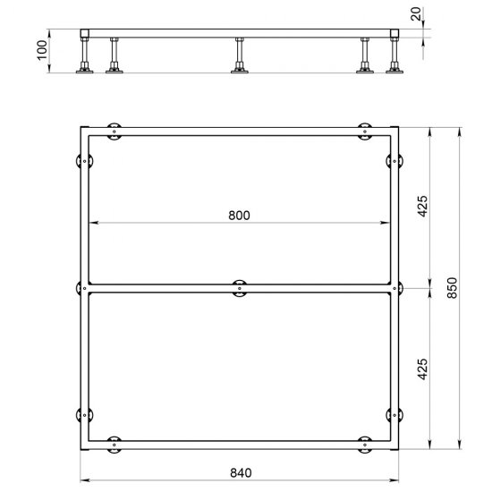 Каркас для поддона Good Door Strong металл 90х90х10 см квадрат (КП00073)