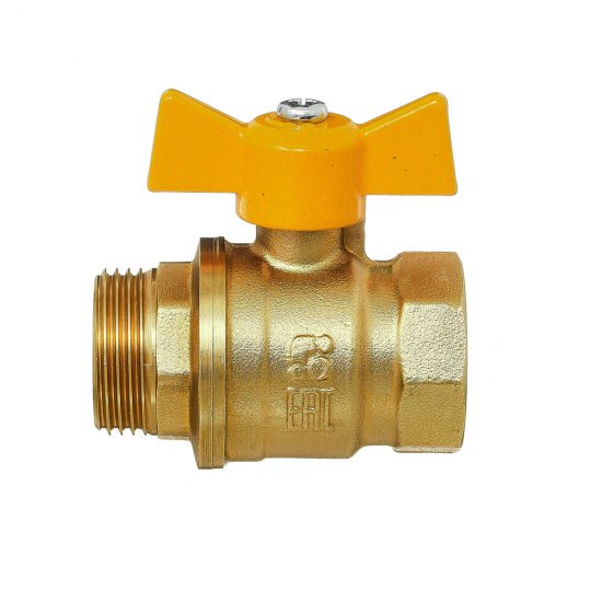 Кран шаровой газовый БАЗ 3/4 ВР(г) х 3/4 НР(ш) бабочка (БАЗ.А11.1.20.40)